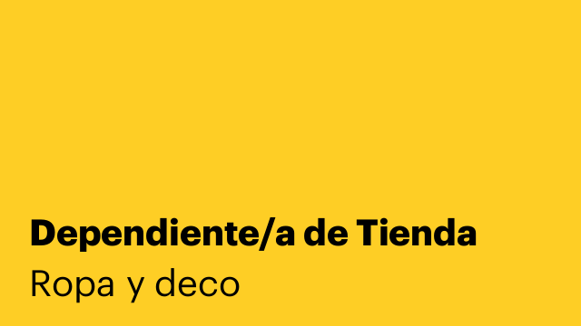 Dependiente/a de Tienda