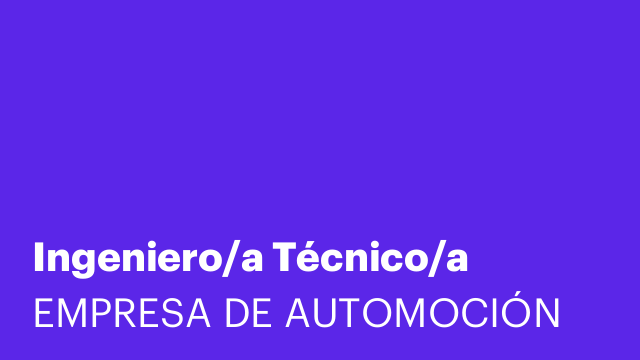 Ingeniero/a Técnico/a
