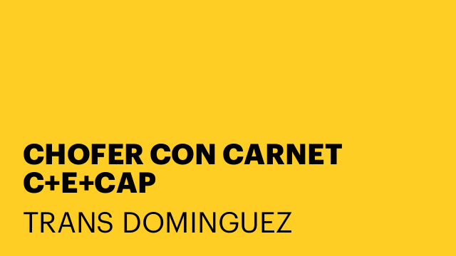 CHOFER CON CARNET C+E+CAP
