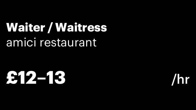 Waiter / Waitress