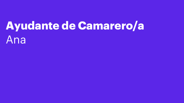 Ayudante de Camarero/a