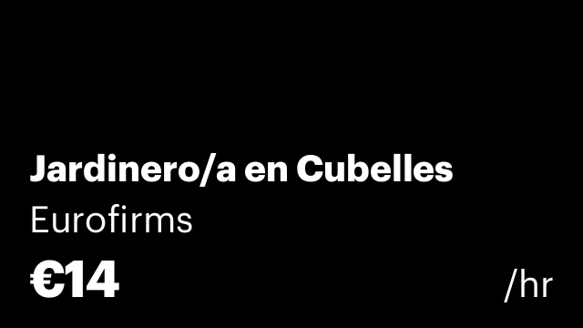 Jardinero/a en Cubelles