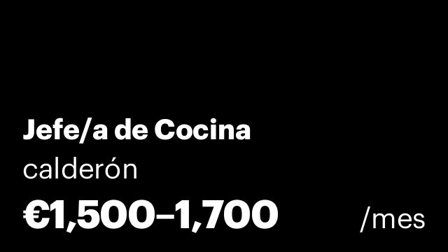 Jefe/a de Cocina