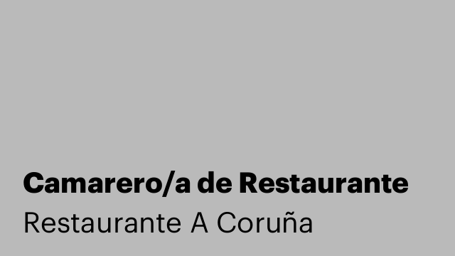 Camarero/a de Restaurante