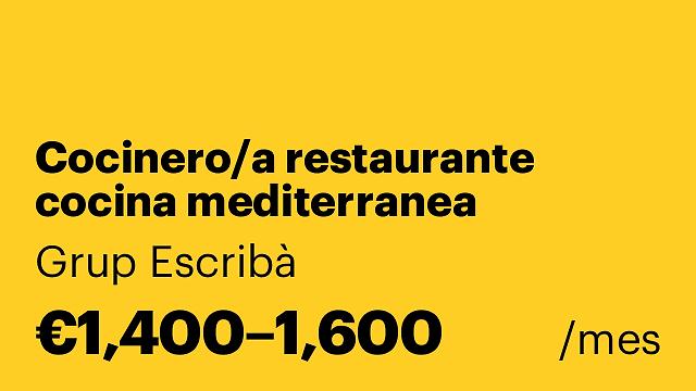Cocinero/a restaurante cocina mediterranea