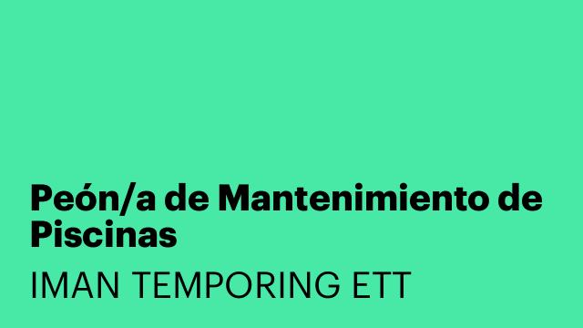 Peón/a de Mantenimiento de Piscinas