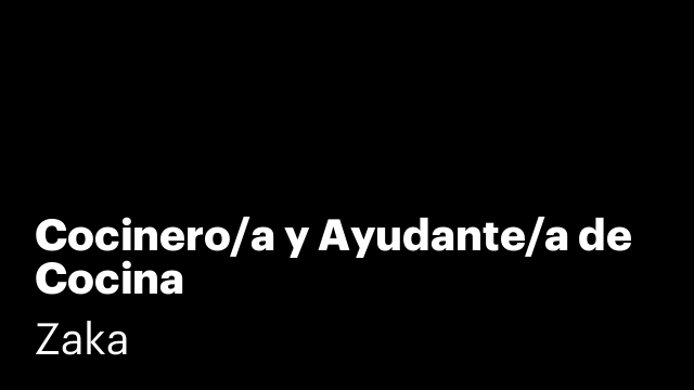 Cocinero/a y Ayudante/a de Cocina