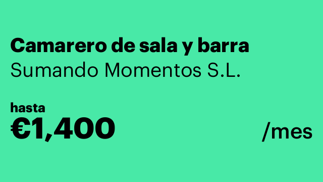 Camarero de sala y barra