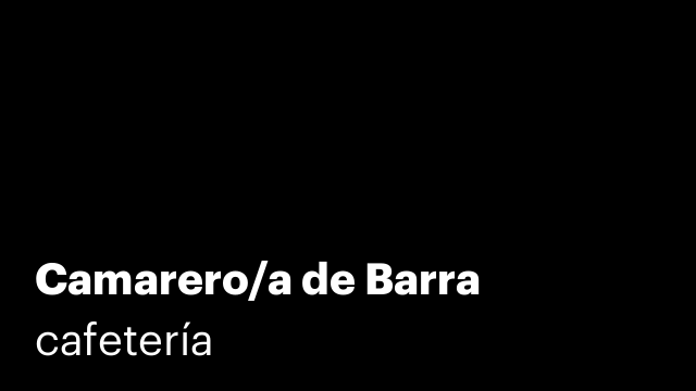 Camarero/a de Barra
