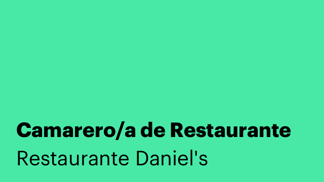 Camarero/a de Restaurante