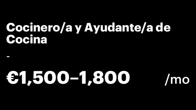 Cocinero/a y Ayudante/a de Cocina