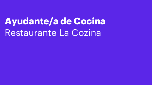 Ayudante/a de Cocina