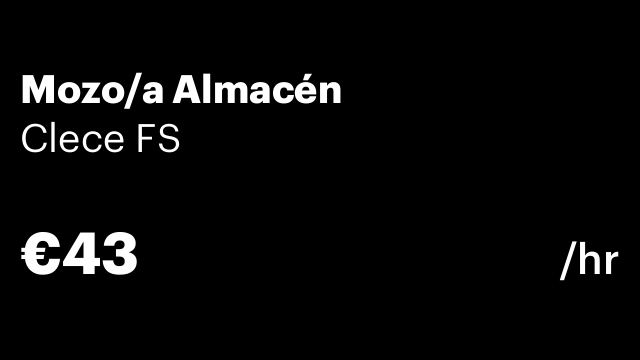 Mozo/a Almacén