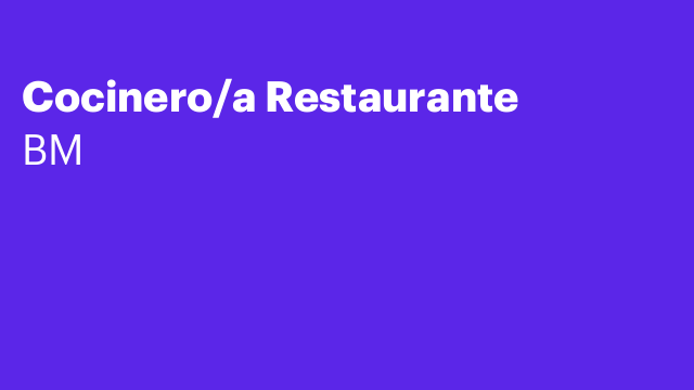 Cocinero/a Restaurante