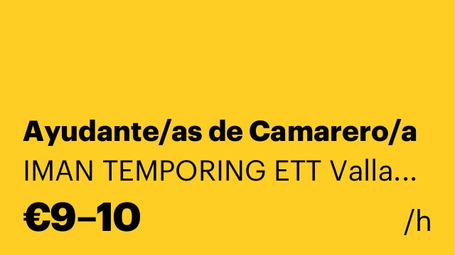 Ayudante/as de Camarero/a