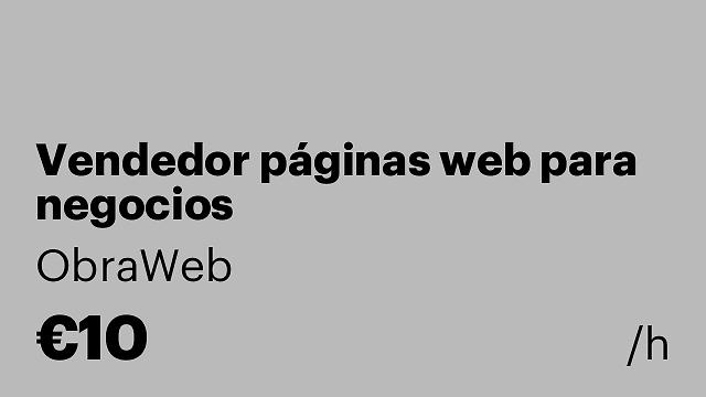 Vendedor páginas web para negocios