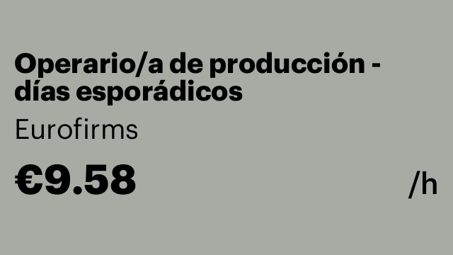 Operario/a de producción - días esporádicos