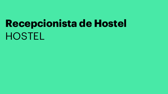 Recepcionista de Hostel