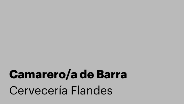 Camarero/a de Barra