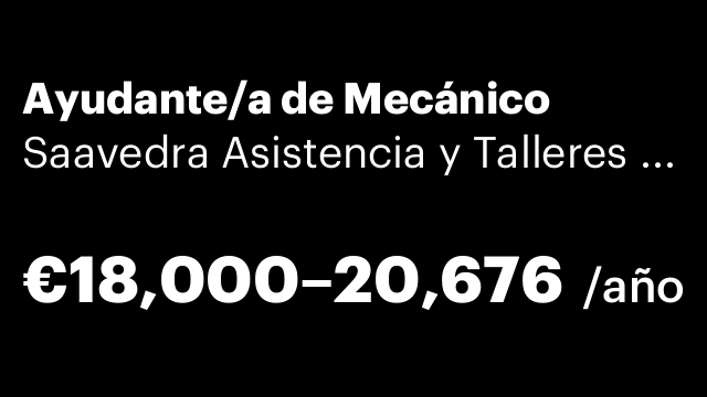 Ayudante/a de Mecánico