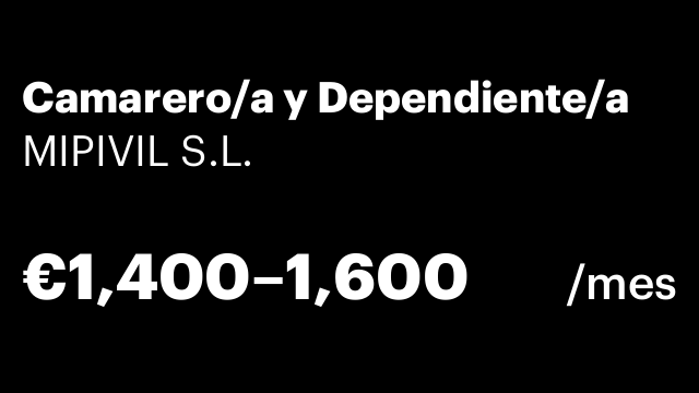 Camarero/a y Dependiente/a
