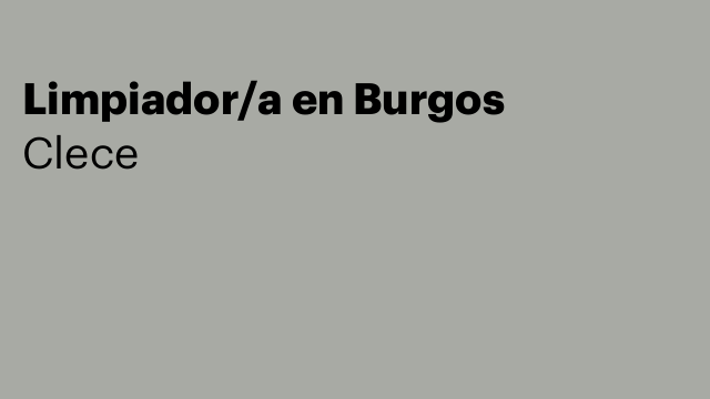 Limpiador/a en Burgos
