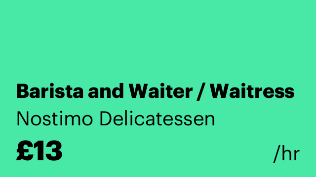 Barista and Waiter / Waitress