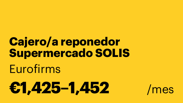 Cajero/a reponedor Supermercado SOLIS