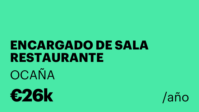 ENCARGADO DE SALA RESTAURANTE