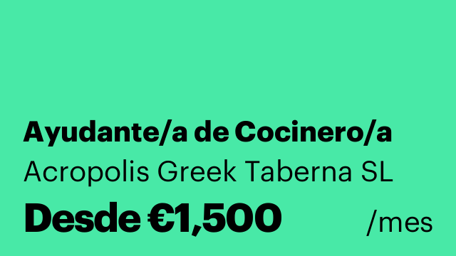 Ayudante/a de Cocinero/a