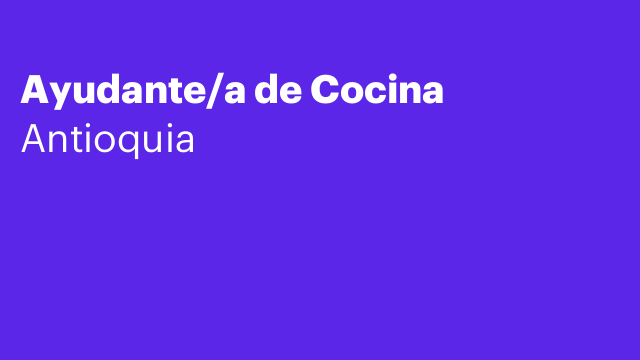 Ayudante/a de Cocina