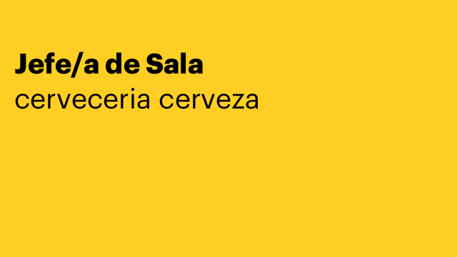 Jefe/a de Sala