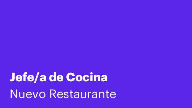 Jefe/a de Cocina
