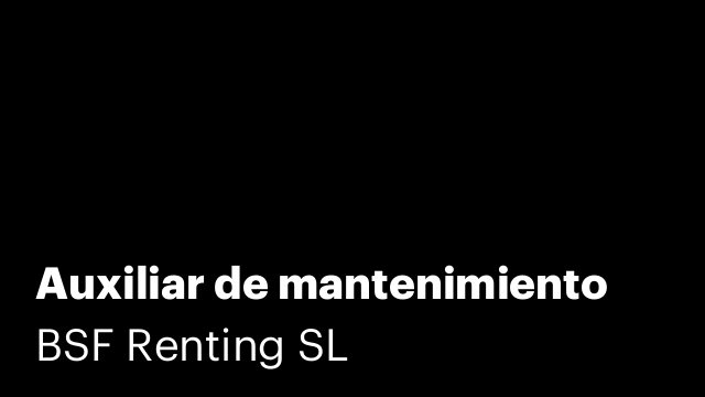 Auxiliar de mantenimiento
