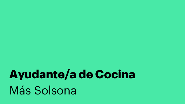 Ayudante/a de Cocina