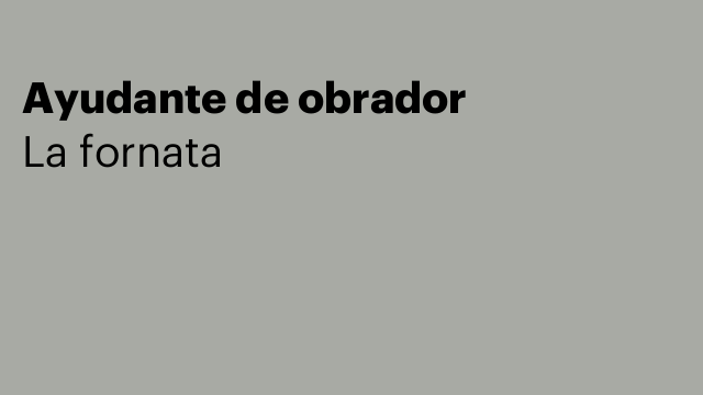 Ayudante de obrador