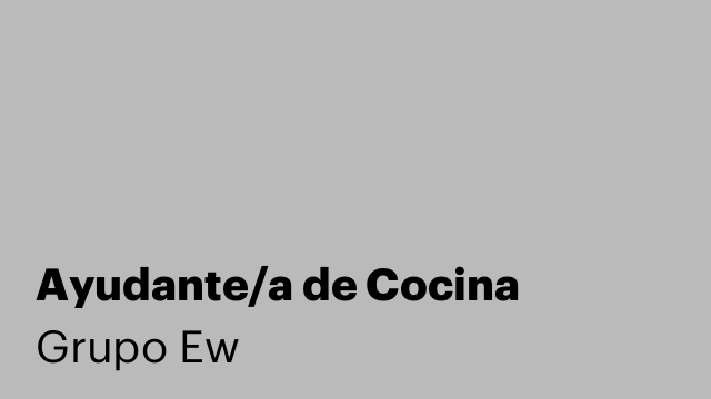 Ayudante/a de Cocina