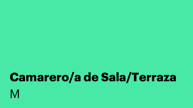 Camarero/a de Sala/Terraza