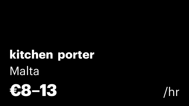 kitchen  porter