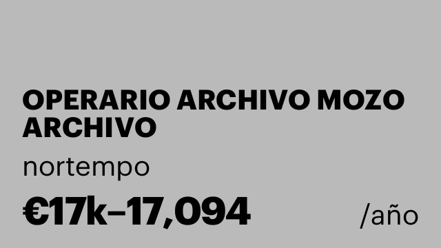 OPERARIO ARCHIVO MOZO ARCHIVO