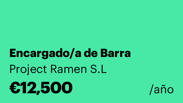 Encargado/a de Barra