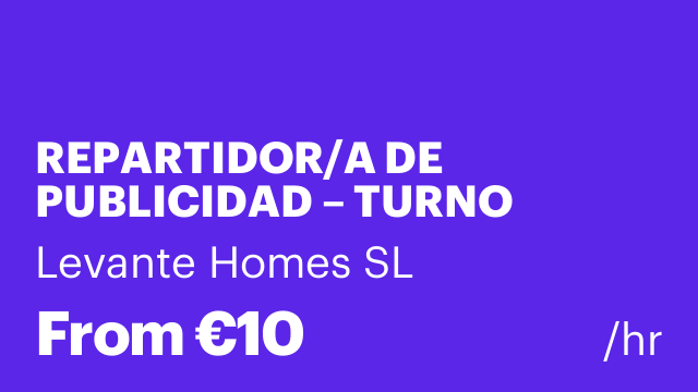 REPARTIDOR/A DE PUBLICIDAD – TURNO NOCTURNO – VALENCIA