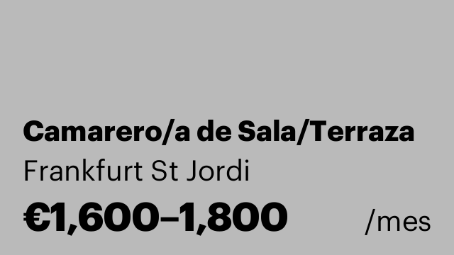 Camarero/a de Sala/Terraza