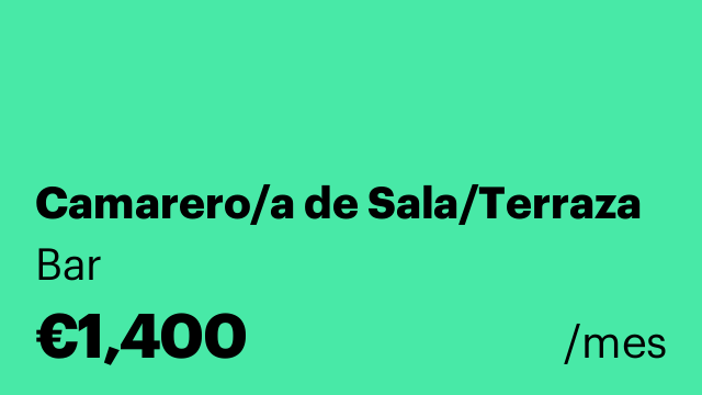 Camarero/a de Sala/Terraza
