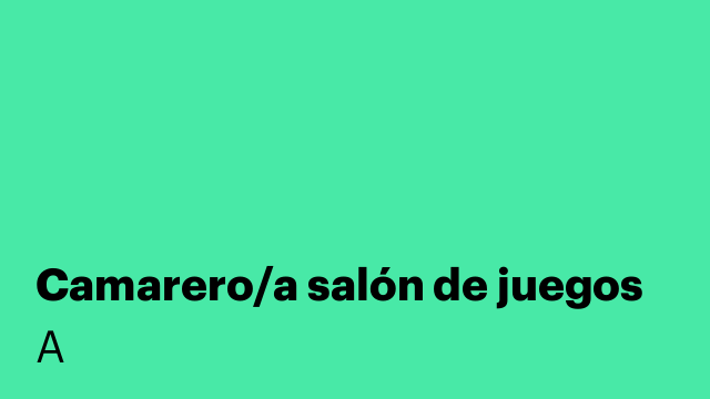 Camarero/a salón de juegos