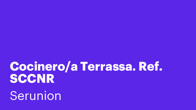 Cocinero/a Terrassa. Ref. SCCNR