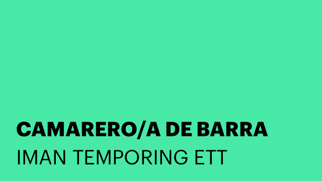 CAMARERO/A DE BARRA