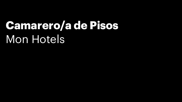 Camarero/a de Pisos