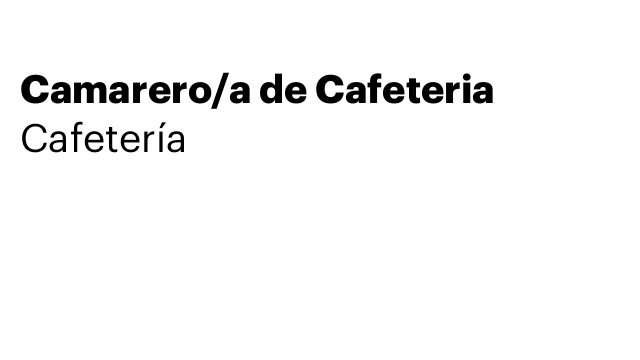 Camarero/a de Cafeteria