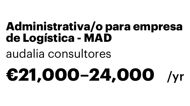 Administrativa/o para empresa de Logística - MAD